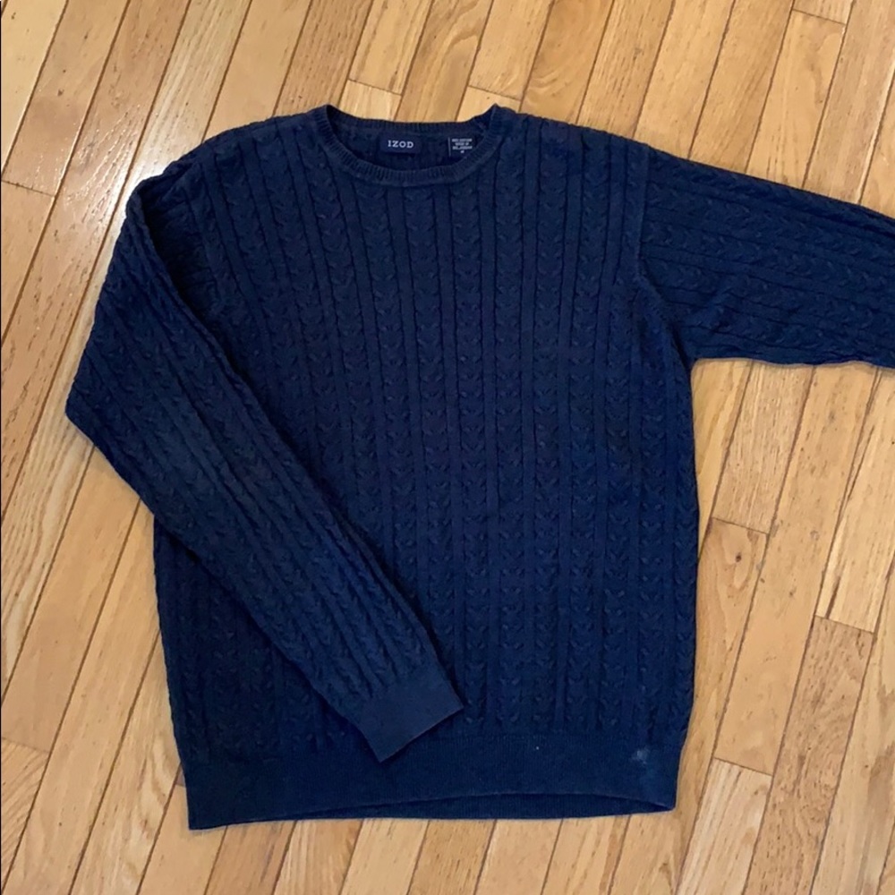 Izod navy cable knit medium weight sweater